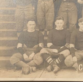 1911 Cornell University Football Team Cabinet Photo w Great Mascot Antique Old 3
