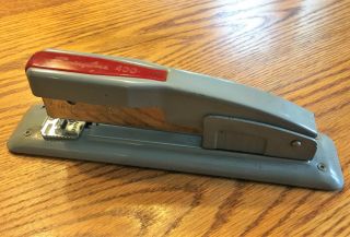 Vintage Swingline Stapler Model 400 Gray W/ Red Trim Made Long Island City 1,  Ny