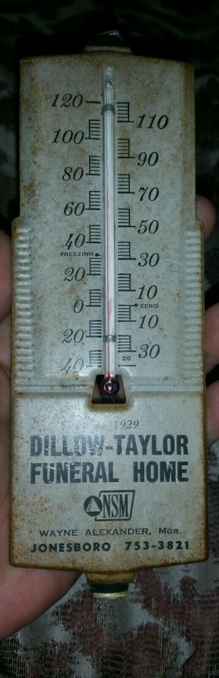 Funeral Home Advertising Thermometer,  Metal,  Sign,  Antique,  Vintage,  Appalachian