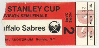 Boston Bruins @ Buffalo Sabres 4/11/82 1982 Playoff Ticket Stub Clinch Semi