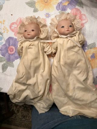 2x Antique 1923 Bisque 12” Baby Dolls By Grace Putnam And