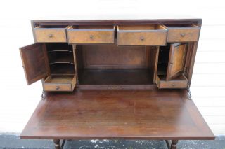 Early 1900s Heavy Carved Lion Hand Painted Secretary Desk Cabinet 9801 2