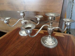 Vintage Fisher Sterling Silver Weighted Candelabra Candle Holders