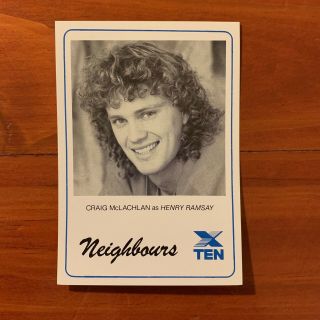 Neighbours Vintage Tv Fan Card Henry Ramsay Craig Mcglachlan 1988 80s Kylie