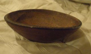Antique Primitive Red Painted Hand Turned Bowl Measure Approx 8.  5 "