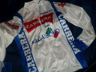 Vintage Team Carrera Jeans Vagabound Cycling Bicycle Jacket Size Large Sz 4