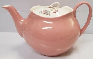 Vintage Johnson Brothers England Pink Rose Moderne Shape Teapot C1940s - 68