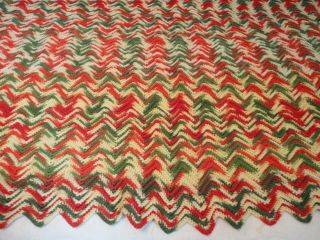 Vintage Hand Crochet Afghan Blanket Throw 1970 