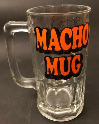 Macho Mug Ziggy Tom Wilson Giant Glass Mug Extra Large Holds 1 L Vintage Stein