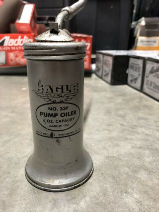 Eagle 33f Flex Spout Level Action Trigger Pump Vintage Metal Oiler Can Usa