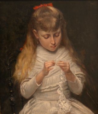 Fine Antique 19th Century Portrait Oil On Canvas Painting Stevens