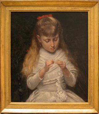 Fine Antique 19th Century Portrait Oil On Canvas Painting STEVENS 2