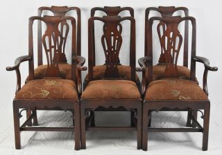 Statton Solid Cherry Chippendale Style Set Of 6 Dining Chairs Old Towne
