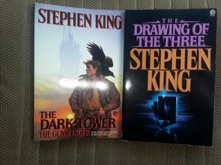 Pair Vintage Stephen King Large Paperback Books The Gunslinger Dark Tower Plume