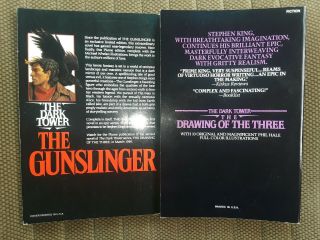 Pair Vintage Stephen King Large Paperback Books The Gunslinger Dark Tower Plume 3