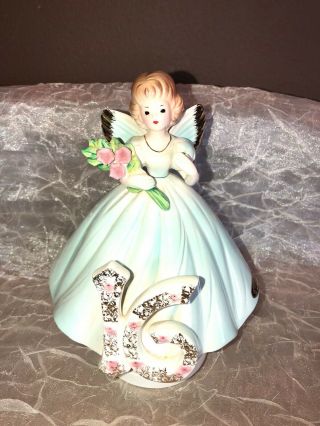 Vintage Josef Originals Girl Birthday Angel Sweet 16 Musical Figurine