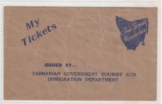 Vintage Postcard Tasmanian Government Tourist And Immagrat Ticket Envelop 1900s