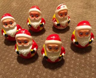 Vintage Kiddie Products Inc.  Plastic Santa Claus Weeble Wobble Chime Toy Noise