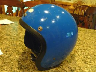 Vintage Bell R - T 1976 3/4 Racing Sky Blue Helmet Size 7 3/8