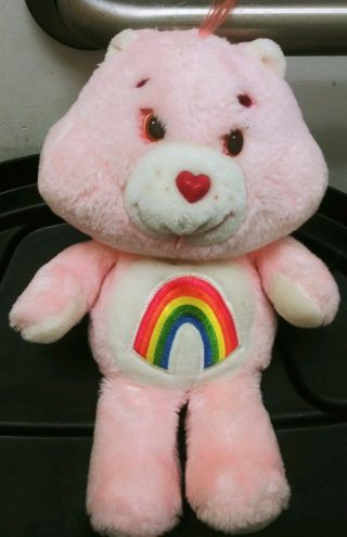 Care Bear - Plush Cheer Pink Rainbow - 13 " Toy Kenner 1983 Vintage (t10)
