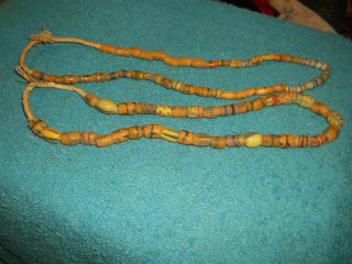 2 Vintage African Trade Bead Necklace Sand Glass Beads (8)