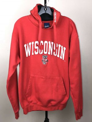 Ovb Vtg 90s Wisconsin Badgers Red Hoodie Sweatshirt Mens Sz L Old Varsity Brand