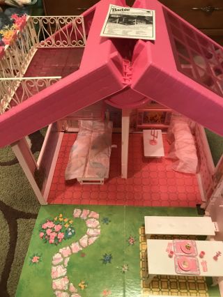 Vintage 1992 Barbie Fold N Fun House Carrying Case Accessories Nearly Complete
