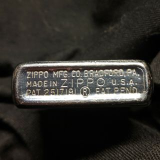 vintage lighter zippo 1950’s Pat.  2517191 M.  DAVIS ENGRAVED 2