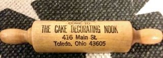 Vintage Mini Advertising Rolling Pin.  Toledo,  Oh.  Sweet
