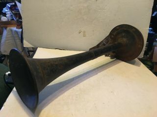 Vintage Large Model T Horn With Bracket 17 " L