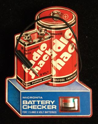 Vintage RADIO SHACK MICRONTA BATTERY CHECKER For 1.  5 & 9 Volt Batteries 2