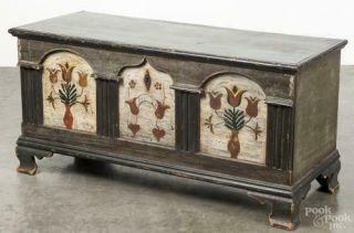 Lancaster,  Pa Painted Pine Dower Chest Dated 1782