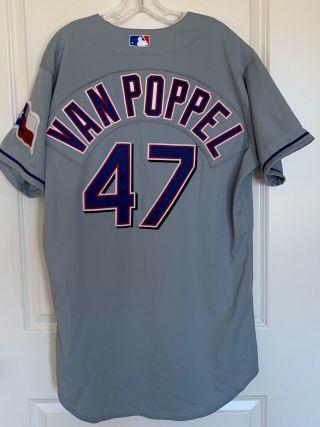 Texas Rangers Todd Van Poppel 47 Majestic Team - Issued Gray Road Jersey Size 46