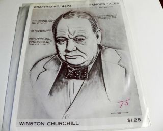 Vintage Craftaid Famous Faces Winston Churchill 4274 Leatherworking Pattern