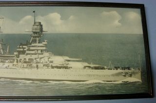 Vintage Framed PHOTO PRINT of the USS ARIZONA 2