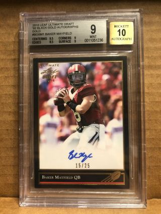 2018 Leaf Ultimate Draft Baker Mayfield Rookie/rc Auto 15/25