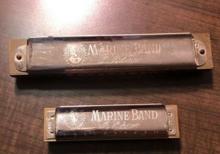 Vintage M.  Hohner Marine Band Harmonica Made In Germany Folk And A440 “c” Key