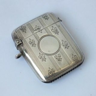 Antique Solid Sterling Silver Vesta Case 1912/ L 4.  1 Cm