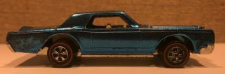 Rare Vintage 1968 Usa Hot Wheels Redline Custom Continental Mark Iii Light Blue