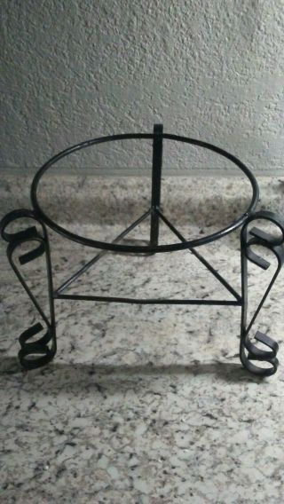 Vintage Black Wrought Iron Plant Stand 8 1/2 Inches Tall