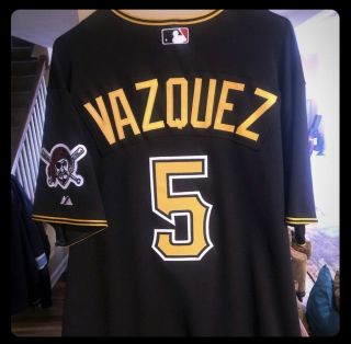 Ramon Vasquez Mlb Pittsburgh Pirates Game Worn Majestic Authentic Baseball Jerse