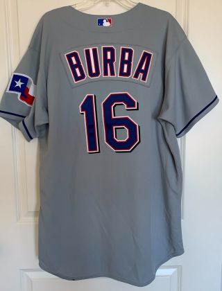 Texas Rangers Dave Burba 16 Majestic Team - Issued Gray Road Jersey (size 50)