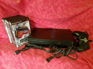 Vintage Sony Playstation 2 Console 1 Controllers 8 Games Cords Ps2 Accessories.