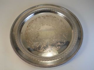 Vintage Wm Rogers 4271p Silver Plated 12 " Serving Dish Tray Decorative Round