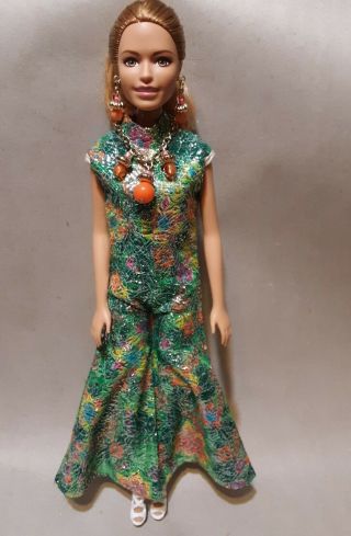 Vintage Barbie Clone Jumpsuit With Jewelry And Shoes