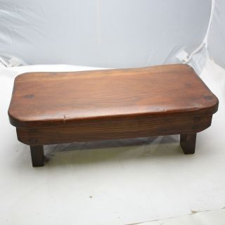 Vintage Small Wooden Stool Milking Bench Footstool Rustic Farmhouse Decor