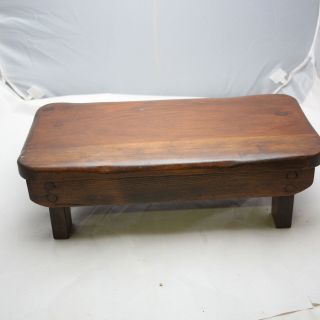 Vintage Small Wooden Stool Milking Bench Footstool Rustic Farmhouse Decor 3