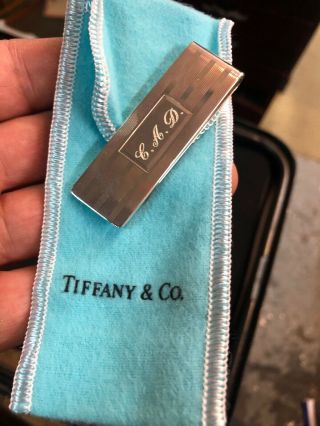 Vintage Tiffany & Co.  Sterling Silver Money Clip With Engraved Initials