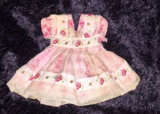 Vintage 1950s Nancy Ann Muffie Dress Fits 8” Toddler Dolls Ginny Ginger Wendy