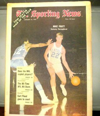 The Sporting News Newspaper January 31,  1970 Mike Pratt University Of Kentucky